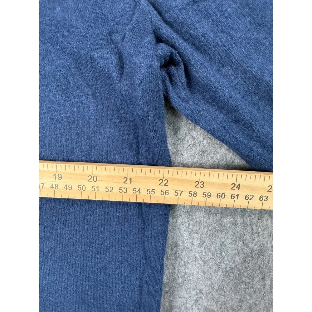 Banana Republic Sweater Men XL Blue Cotton Mock Neck Button Pullover Classic L/S
